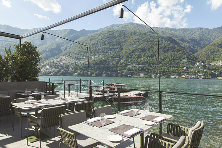 Terrace overlooking Lake Como, Italy